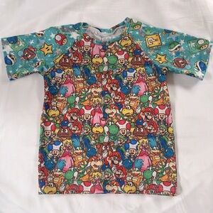 Colorful HANDMADE Mario Themed Raglan Sleeve Knit Shirt Kids‎ 5T